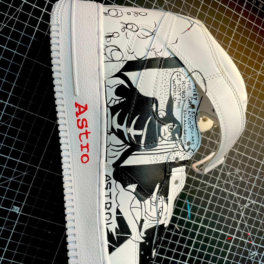 Custom Astro boy Nike Air Force 1’s Hi-Top